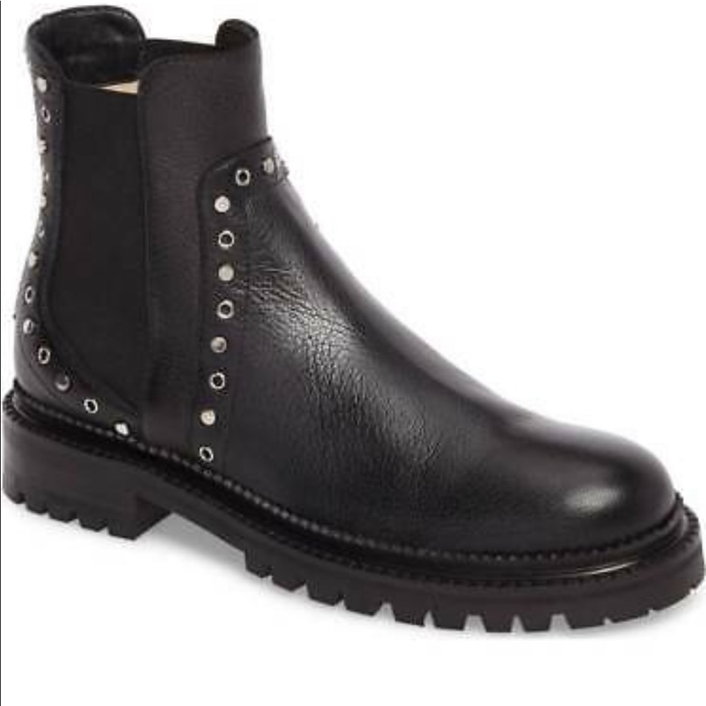 Jimmy choo Chelsea short leather motorcycle ankle boots